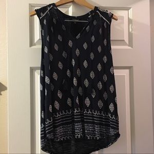 Large Lucky Brand Black and White Top